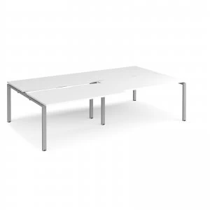 image of Adapt II Sliding top Double Back to Back Desk s 2800mm x 1600mm - silve