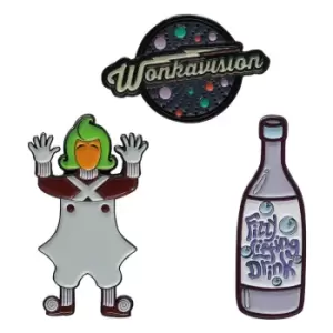 Image of Willy Wonka & the Chocolate Factory Pin Badge Set Limited Edition