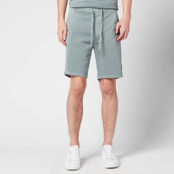 Image of Hugo Boss Logo Patch Sweat Shorts Pastel Blue Size M Men