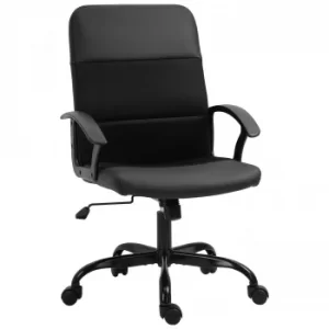 Image of Vinsetto Swivel Office Chair Desk Chair Tilt Function With Adjustable Height 5 Wheels PVC Mesh Upholstery