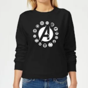 image of Avengers Team Logo Womens Sweatshirt - Black - XL