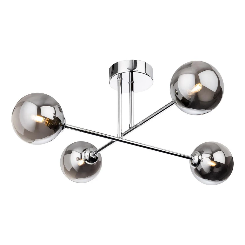Image of Firstlight Lando 4-Light Semi-Flush Ceiling Light Smoked in Chrome
