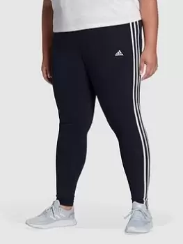 image of adidas 3 Stripes Leggings (Plus Size) - Navy, Size 1X, Women