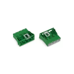 Image of WAGO 770-2324 4 Pole 10mm Socket without Strain Relief Snap In Green