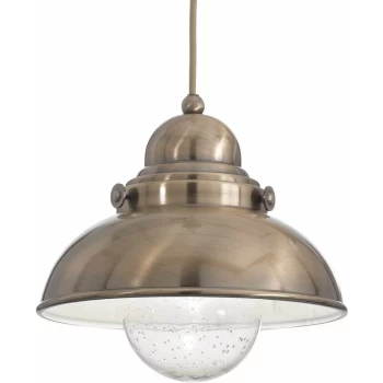 image of Ideal Lux Lighting - Ideal Lux Sailor - 1 Light Small Dome Ceiling Pendant Bronze, E27