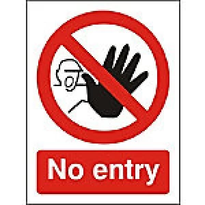 Image of Prohibition Sign No Entry Plastic 40 x 30 cm
