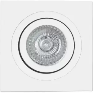 image of Netlighting Rad 1 Light Square Tiltable Recessed Spotlight White, GU10