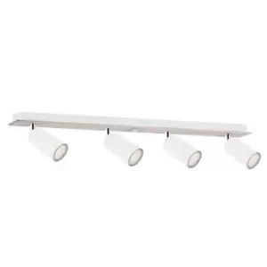 Image of Eye Ceiling Spotlight Bar White, Wood, 60cm, 4x GU10