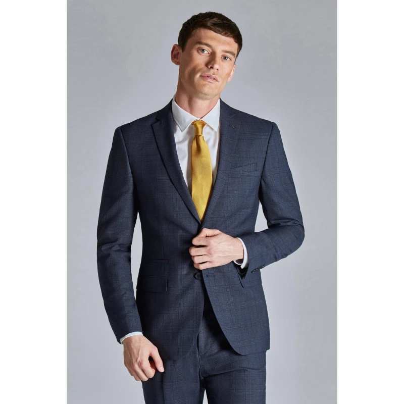 Image of Ted Baker Ara Slim Fit Check Suit Jacket - Blue Blue M