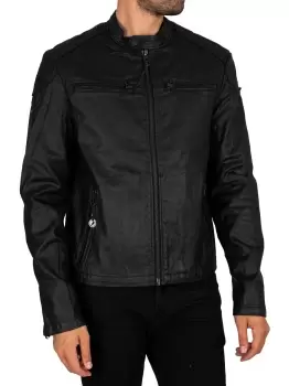 Image of Vintage Coated Denim Racer Jacket