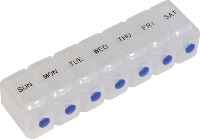 Image of AIDAPT Deluxe 7 Day Weekday Pill Tablet Dispenser with Push Button Release ELV-099815