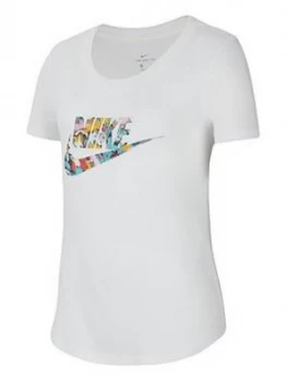 Image of Nike Older Girls Dye Scoop Futura Uv T-Shirt - White