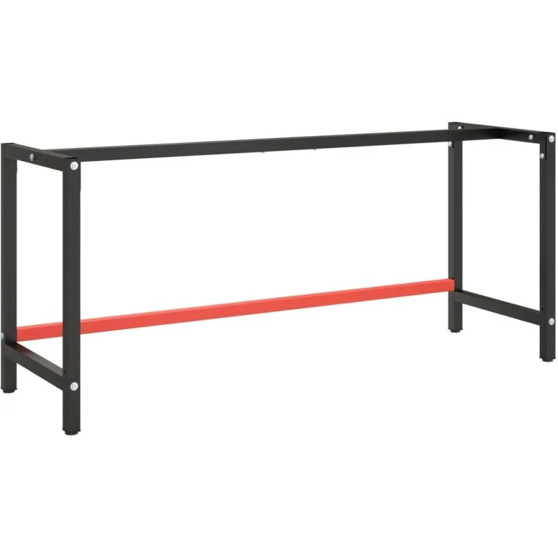 Image of VIDAXL Vidaxl - Work Bench Frame Matte Black and Matte Red 180x57x79cm Metal 8720286816431