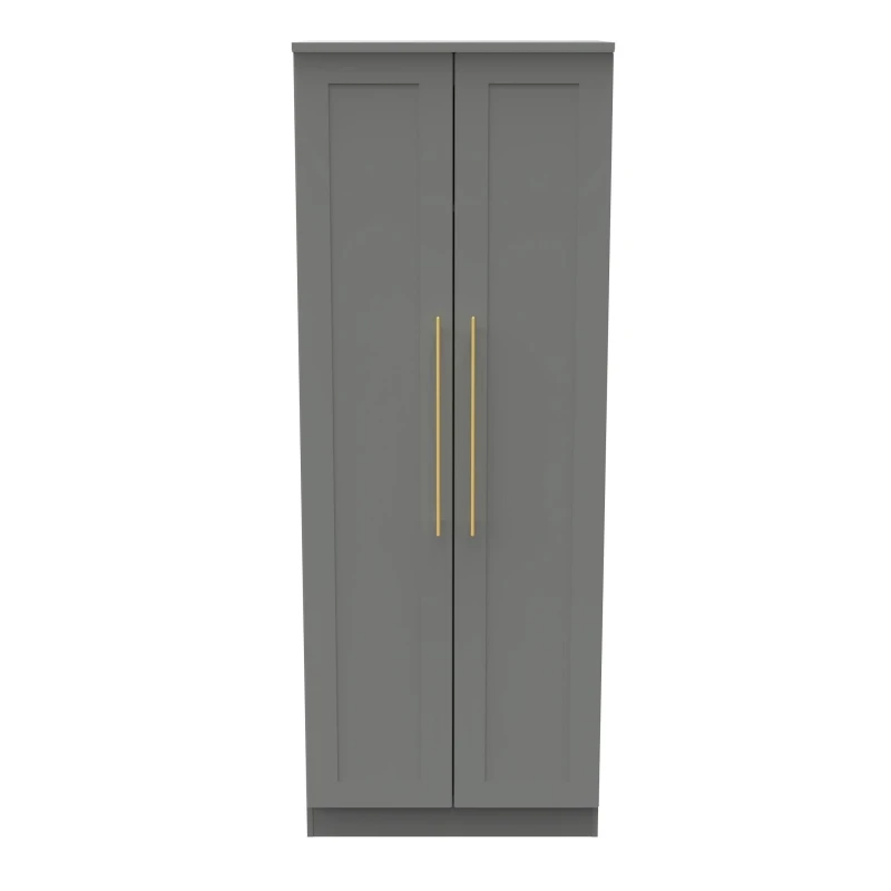 Image of Helmsley 2 Door Wardrobe In Dusk Grey (Ready Assembled)