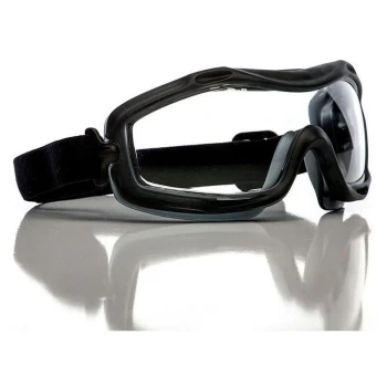 Image of Arezzo, Safety Goggles, Polycarbonate, Clear Lens, TPE, Black Frame, Splas - Riley