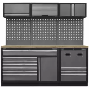 image of Sealey - APMSSTACK14W Modular Storage System Combo with Pressed Wood Worktop (2040 x 460 x 2000mm)