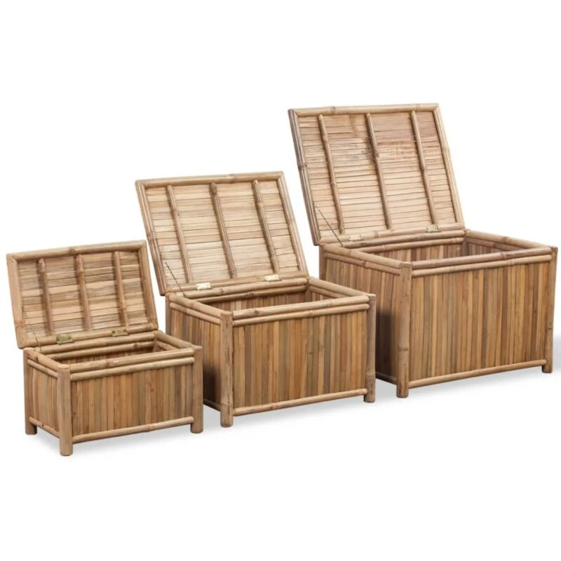Image of VIDAXL Storage Boxes 3 pcs Bamboo Vidaxl 8718475954217