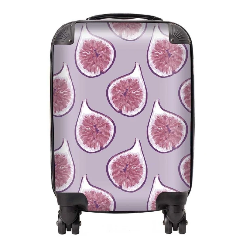 Image of Warren Reed - Designer Modern Fig Pattern Suitcase in Purple Size: Large Purple Unisex Large
