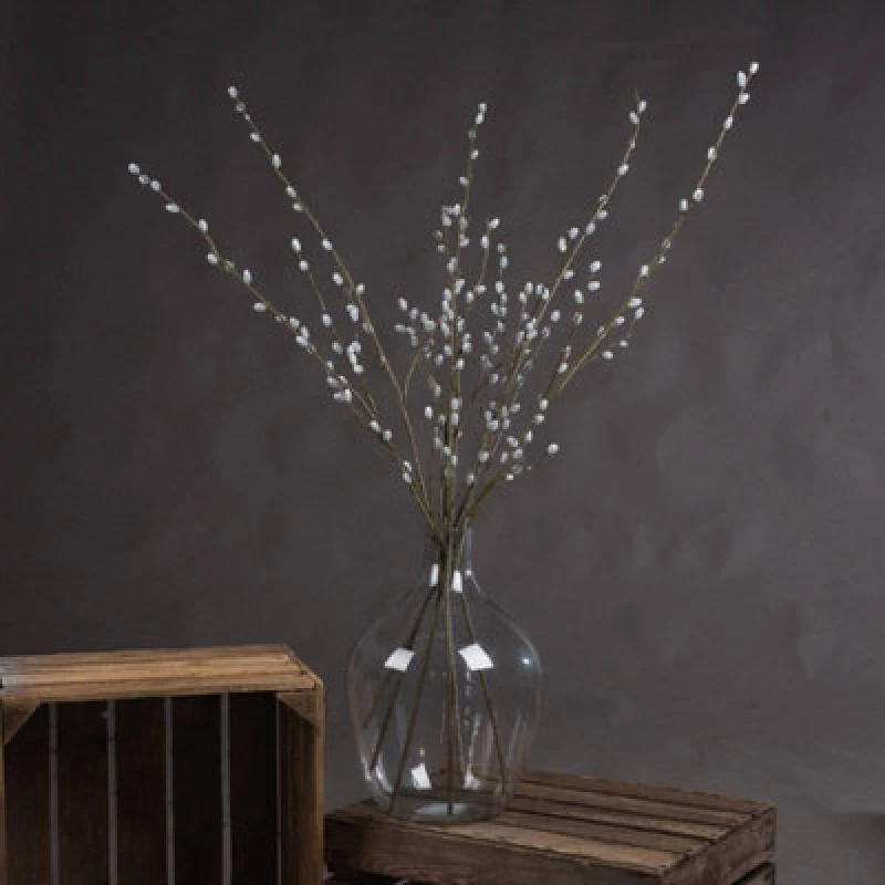 Image of Love Lace Pussy Willow Branch Artificial Flower Brown