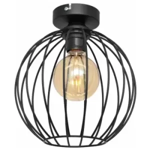 image of Helam Mercure Semi Flush Light Black 24cm