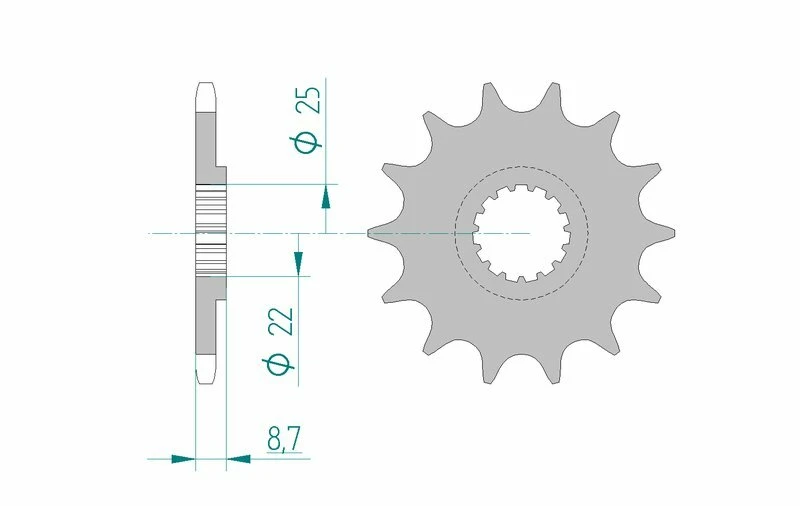 Image of AFAM Steel Standard Front Sprocket 73301 - 520