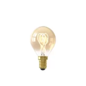 Image of Calex Filament Flex Mini Globe P45 Gold E14 Dimmable 136 Lumen Warm White Decorative Light Bulb