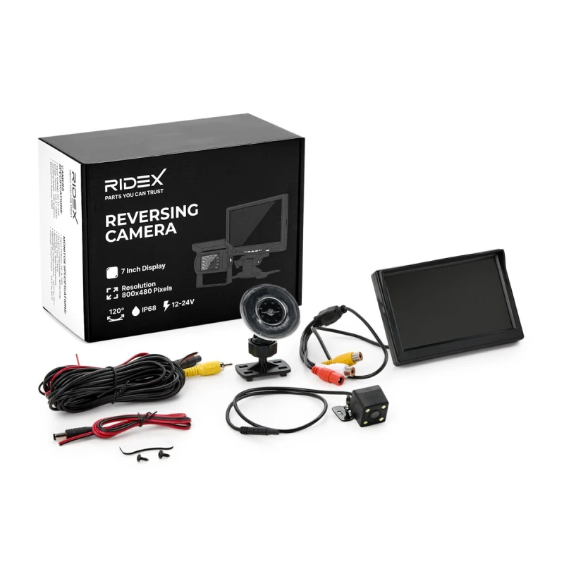 Image of RIDEX 3818A0014 Reversing camera Rear, Activation through reverse gear, without sensor, 1,5Hrs., 12V Reversing camera (3818)
