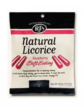 Image of RJ Licorice Natural Soft Raspberry Licoric 300g
