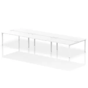 Image of Impulse Bench B2B 6 Person 1600 White Frame Office Bench Desk White
