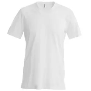 image of Kariban Mens Short Sleeve V Neck Slim Fit T-Shirt (XL) (White)