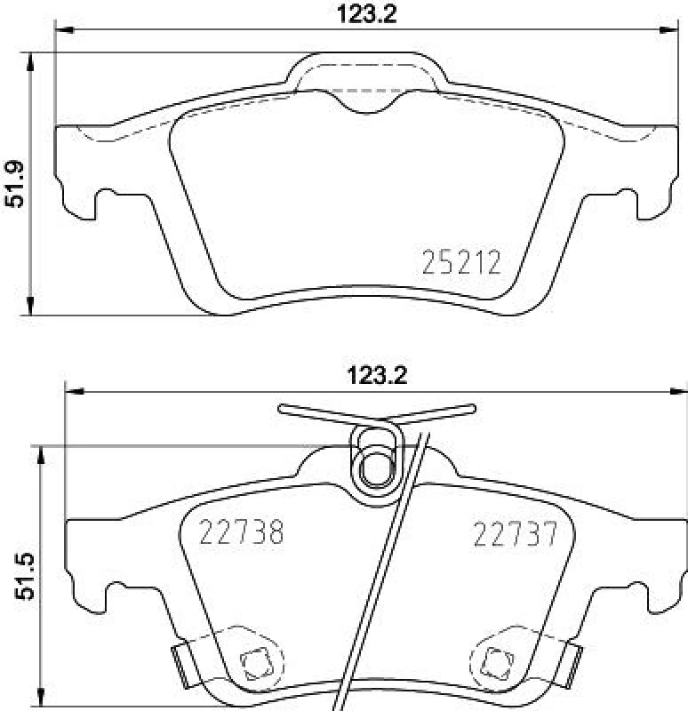 Image of HELLA Brake pad set HELLA 8DB 355 037-661