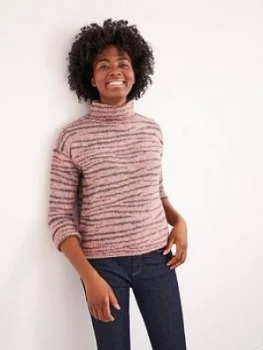 image of White Stuff Animal Stripe Jumper - Pink