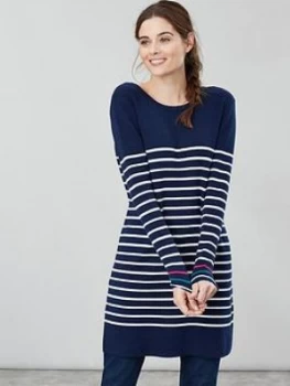 Image of Joules Estelle Knitted Long Sleeve Tunic, Navy, Size 10, Women