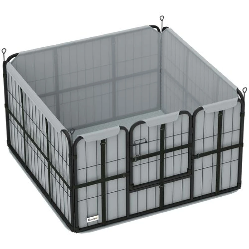 Image of PawHut Dog Whelping Box w/ Washable Pee Pad, Windproof Cloth, Black D06-247V00BK