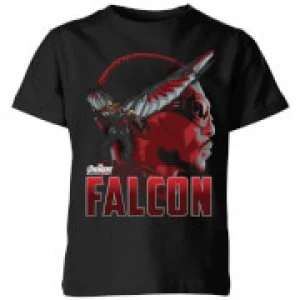 image of Avengers Falcon Kids T-Shirt - Black - 11-12 Years