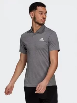Image of adidas Heat.rdy Tennis Polo Shirt, Grey/White Size M Men