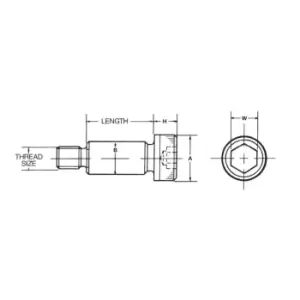 Image of M6X8X70 Skt Shoulder Screw H8 (GR-12.9)