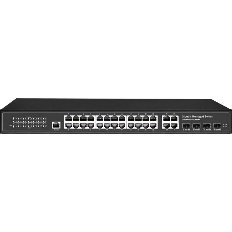 Image of FDL 24 PORT + 4x RJ45/ SFP 1x CON PoE+ L2+ MANAGED SWITCH - 400W