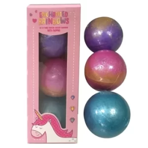 Image of Set of 3 Enchanted Rainbow Unicorn Bath Bombs