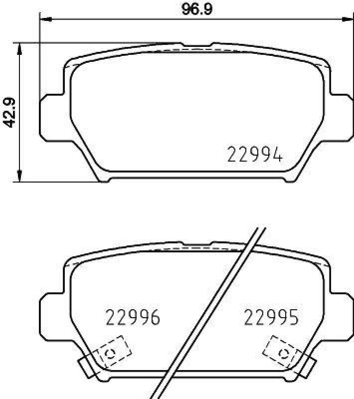 Image of HELLA Brake pad set HELLA 8DB 355 039-401