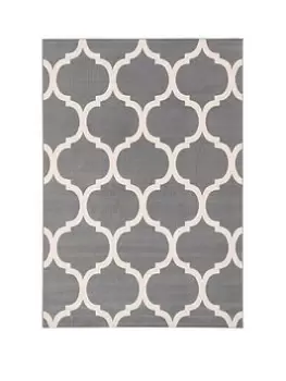 image of Everyday Creation Grey Trellis Rug