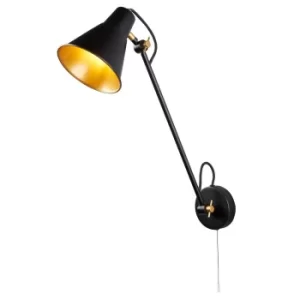 Image of Wall Bracket 1 Light Matt Black Gold