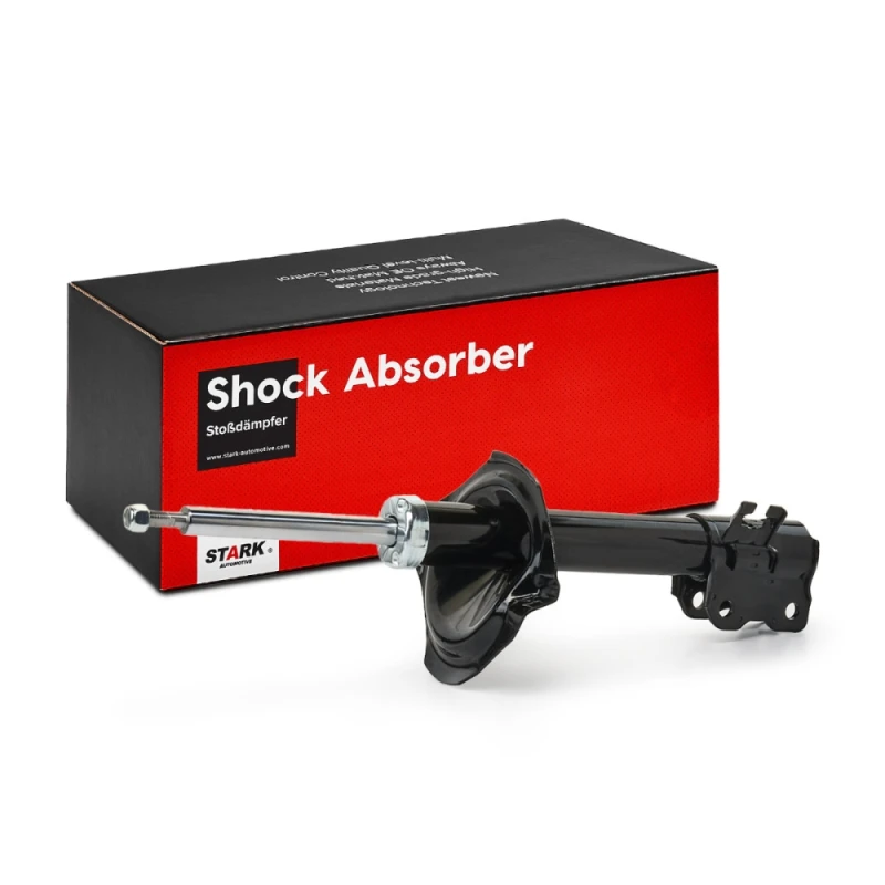 Image of STARK SKSA-0130163 Shock absorber Front Axle Right, Gas Pressure, Twin-Tube, Suspension Strut, Bottom Clamp Shock Absorber (854)