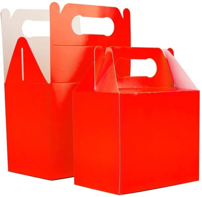 Image of Shatchi 30Pcs Red Colour Cardboard Lunch Takeaway Carry Meal Food Cake Party Box Red unisex