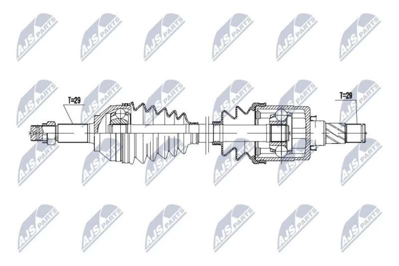 Image of NTY NPW-NS-170 Drive shaft Manual Transmission, Front Axle Left Drive Shaft (13)