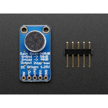 image of Adafruit 1713 Electret Microphone Amplifier - MAX9814 with Auto Ga...