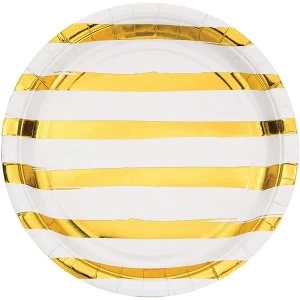 Image of Foil gold Paper Plates
