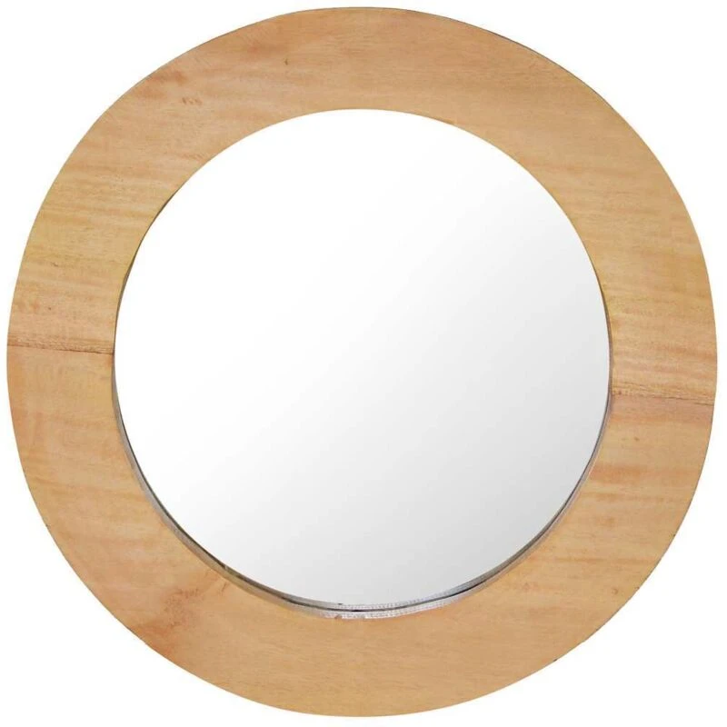 Image of VIDAXL Wall Mirror 40cm Teak Round Vidaxl 8719883911007