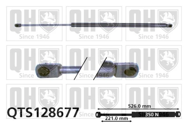Image of QUINTON HAZELL Tailgate strut QUINTON HAZELL QTS128677
