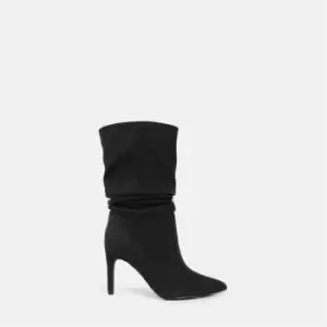 image of Missguided Suede ruched ankle boot - Black